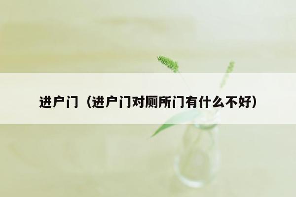 进户门（进户门对厕所门有什么不好）