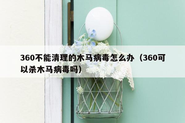 360不能清理的木马病毒怎么办（360可以杀木马病毒吗）