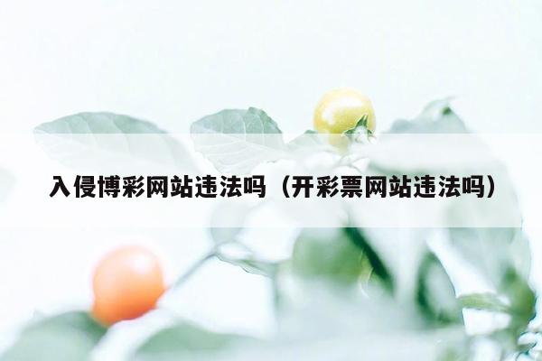 入侵博彩网站违法吗（开彩票网站违法吗）