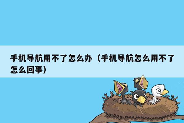 手机导航用不了怎么办（手机导航怎么用不了怎么回事）
