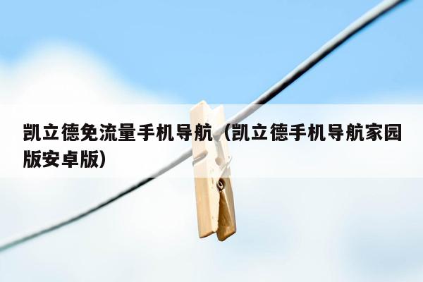 凯立德免流量手机导航（凯立德手机导航家园版安卓版）