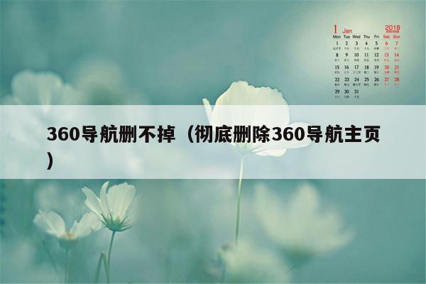 360导航删不掉（彻底删除360导航主页）