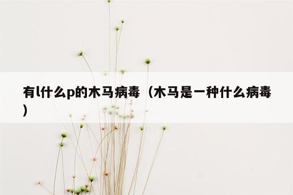 有l什么p的木马病毒（木马是一种什么病毒）