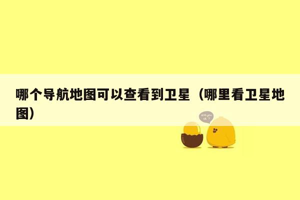 哪个导航地图可以查看到卫星（哪里看卫星地图）