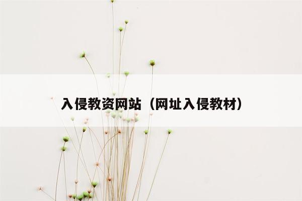 入侵教资网站（网址入侵教材）