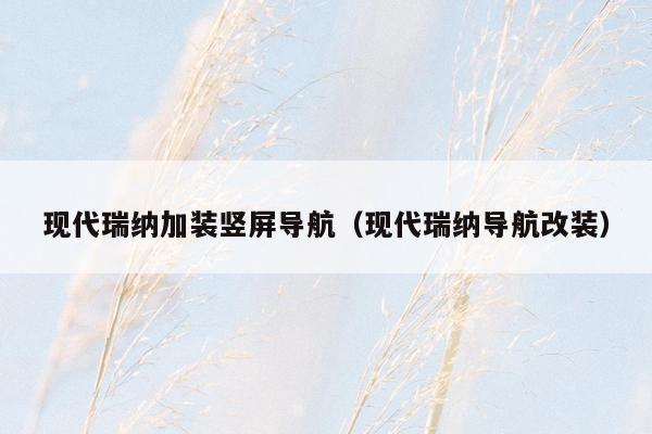 现代瑞纳加装竖屏导航（现代瑞纳导航改装）