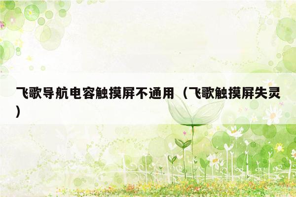 飞歌导航电容触摸屏不通用（飞歌触摸屏失灵）