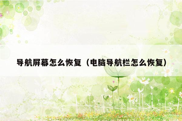 导航屏幕怎么恢复（电脑导航栏怎么恢复）