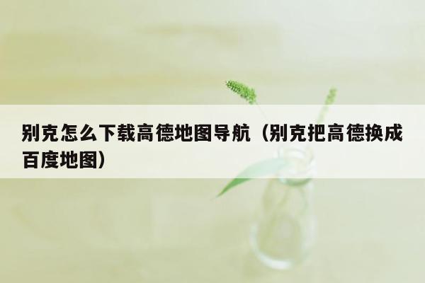 别克怎么下载高德地图导航（别克把高德换成百度地图）