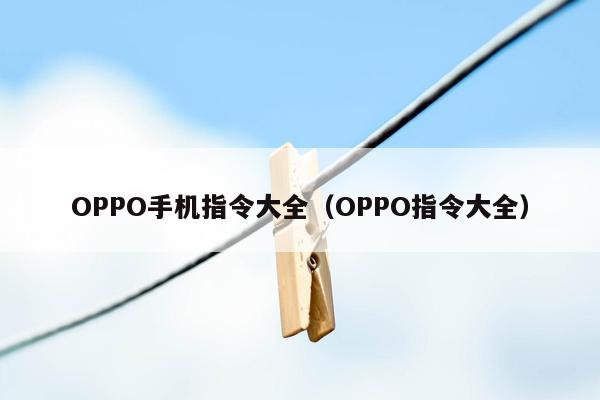 OPPO手机指令大全（OPPO指令大全）
