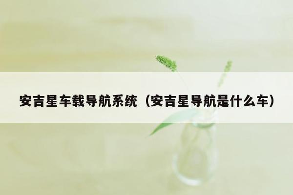 安吉星车载导航系统（安吉星导航是什么车）