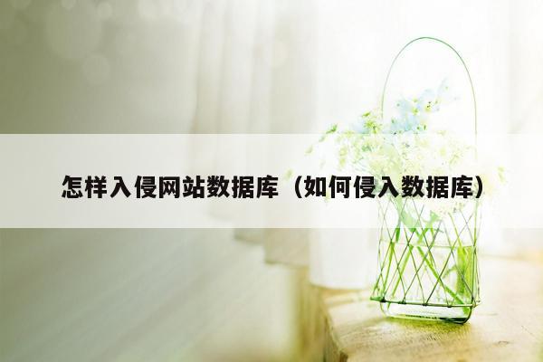 怎样入侵网站数据库（如何侵入数据库）