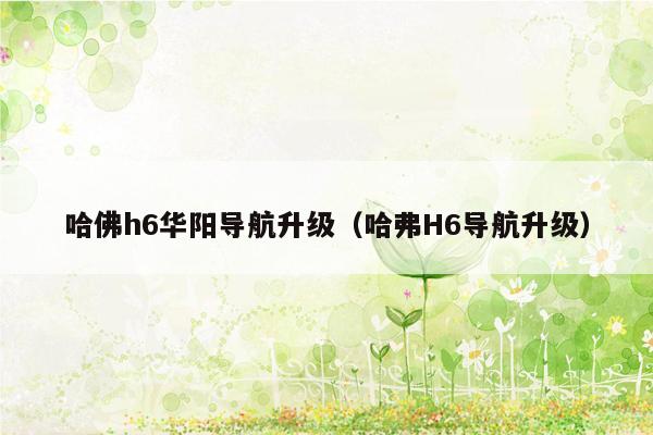 哈佛h6华阳导航升级（哈弗H6导航升级）