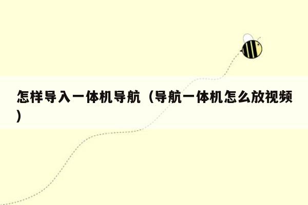 怎样导入一体机导航（导航一体机怎么放视频）