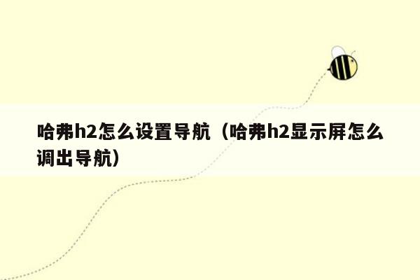 哈弗h2怎么设置导航（哈弗h2显示屏怎么调出导航）