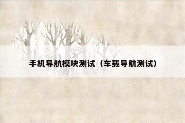 手机导航模块测试（车载导航测试）