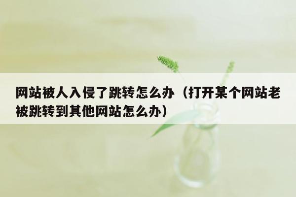 网站被人入侵了跳转怎么办（打开某个网站老被跳转到其他网站怎么办）