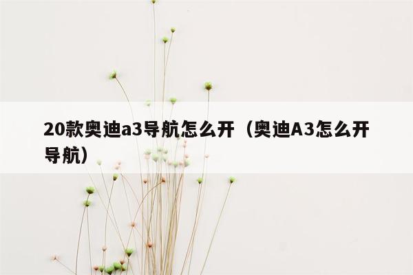 20款奥迪a3导航怎么开（奥迪A3怎么开导航）