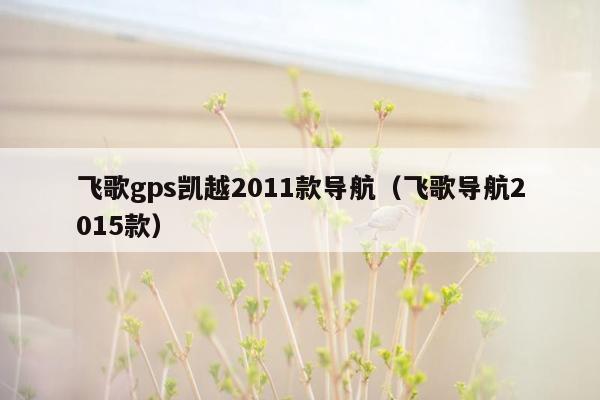 飞歌gps凯越2011款导航（飞歌导航2015款）