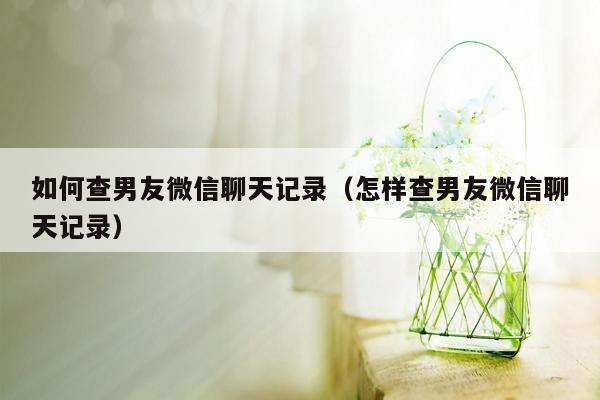 如何查男友微信聊天记录（怎样查男友微信聊天记录）