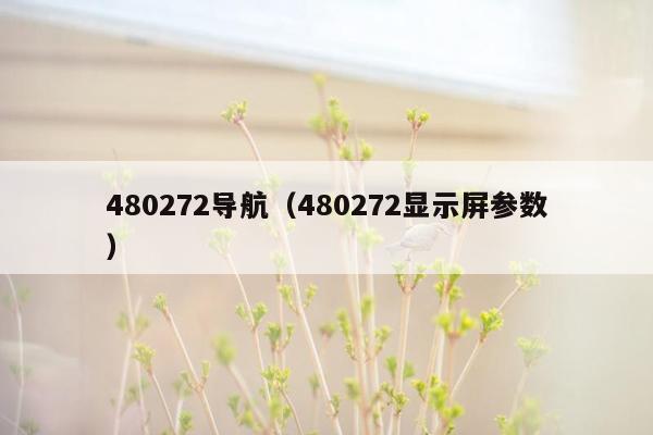 480272导航（480272显示屏参数）