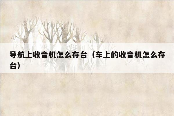 导航上收音机怎么存台（车上的收音机怎么存台）