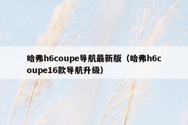 哈弗h6coupe导航最新版（哈弗h6coupe16款导航升级）