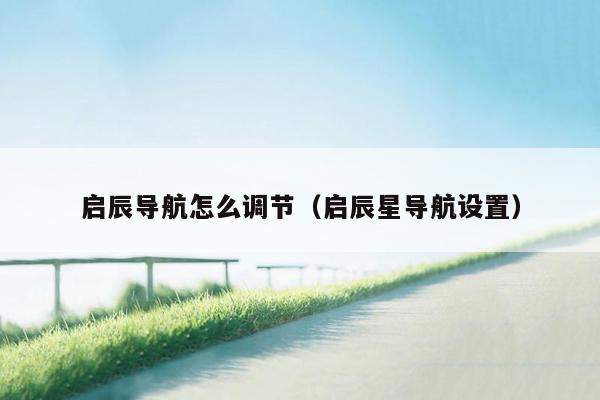 启辰导航怎么调节（启辰星导航设置）