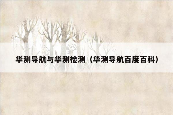 华测导航与华测检测（华测导航百度百科）
