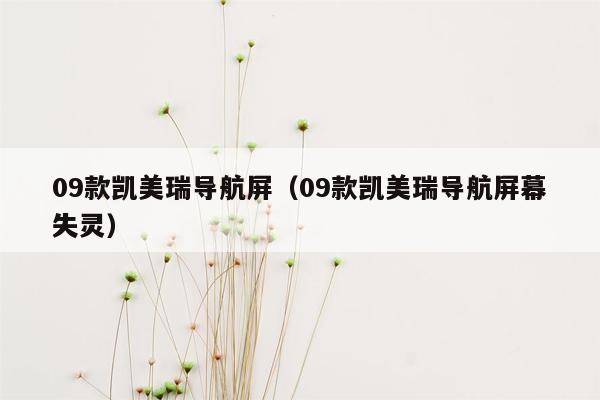 09款凯美瑞导航屏（09款凯美瑞导航屏幕失灵）