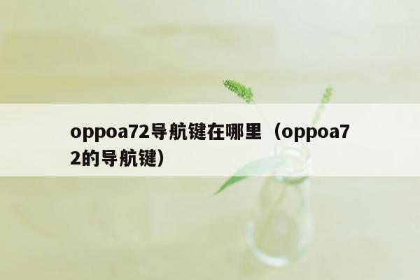 oppoa72导航键在哪里（oppoa72的导航键）