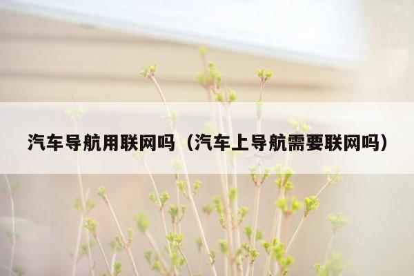 汽车导航用联网吗（汽车上导航需要联网吗）