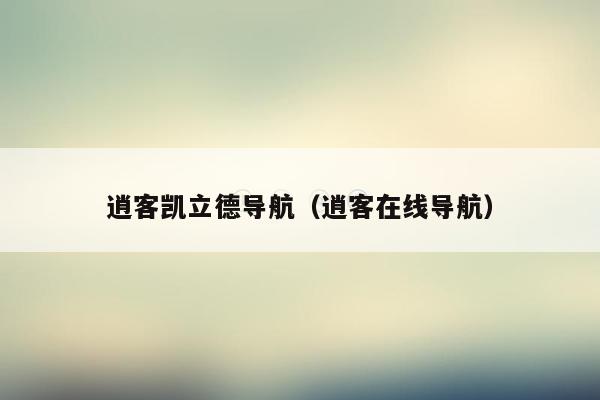 逍客凯立德导航（逍客在线导航）