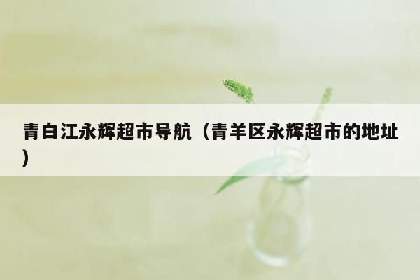 青白江永辉超市导航（青羊区永辉超市的地址）