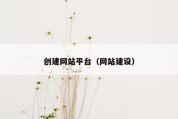 创建网站平台（网站建设）