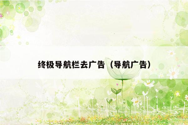 终极导航栏去广告（导航广告）