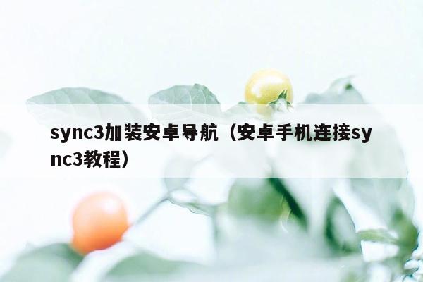 sync3加装安卓导航（安卓手机连接sync3教程）