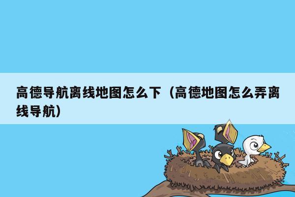 高德导航离线地图怎么下（高德地图怎么弄离线导航）