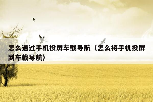 怎么通过手机投屏车载导航（怎么将手机投屏到车载导航）