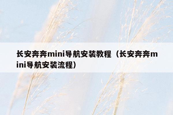 长安奔奔mini导航安装教程（长安奔奔mini导航安装流程）
