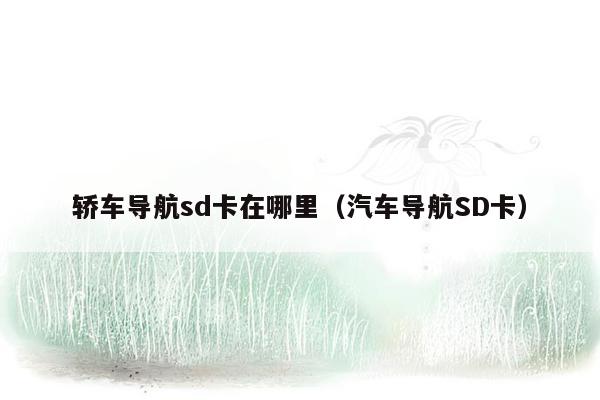 轿车导航sd卡在哪里（汽车导航SD卡）