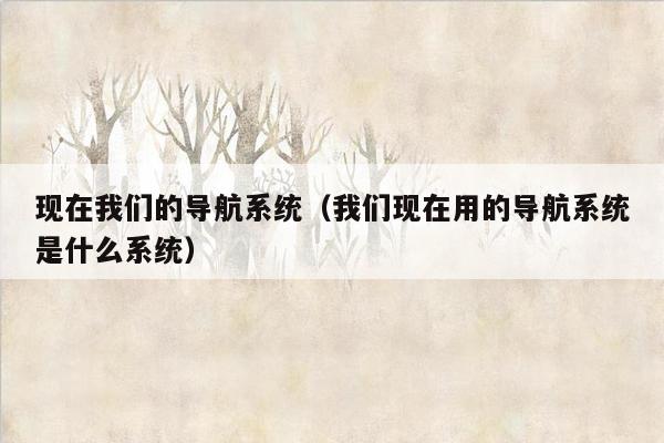 现在我们的导航系统（我们现在用的导航系统是什么系统）