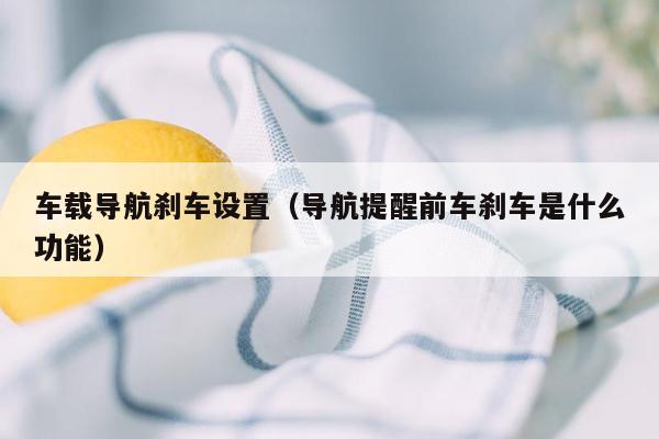 车载导航刹车设置（导航提醒前车刹车是什么功能）