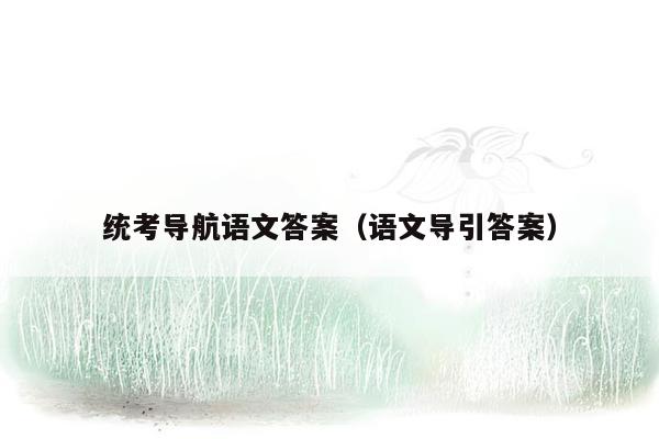 统考导航语文答案（语文导引答案）