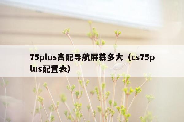 75plus高配导航屏幕多大（cs75plus配置表）