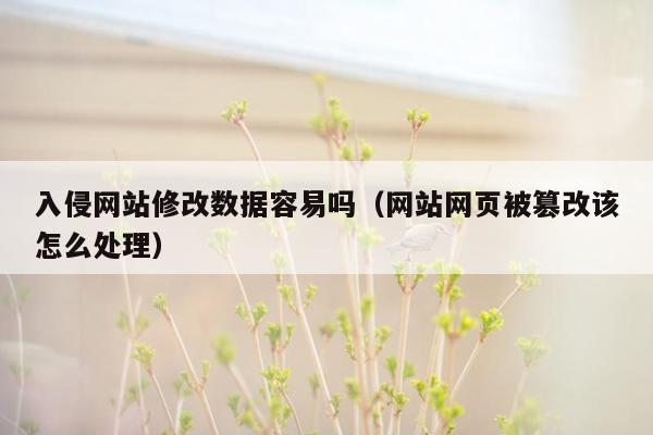 入侵网站修改数据容易吗（网站网页被篡改该怎么处理）