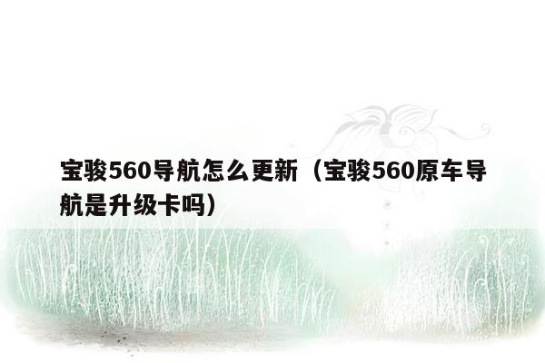 宝骏560导航怎么更新（宝骏560原车导航是升级卡吗）