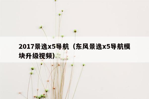 2017景逸x5导航（东风景逸x5导航模块升级视频）