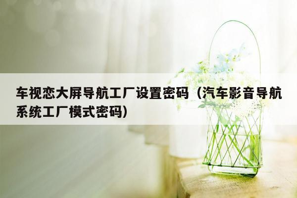 车视恋大屏导航工厂设置密码（汽车影音导航系统工厂模式密码）