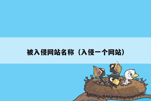 被入侵网站名称（入侵一个网站）